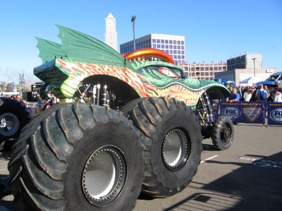 I don't know the name of this monster truck, but it was definitely large!