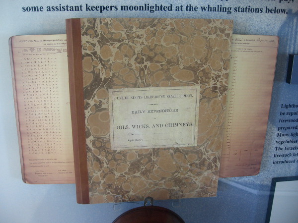 Log book of daily expenditures for oil, wicks and chimneys.