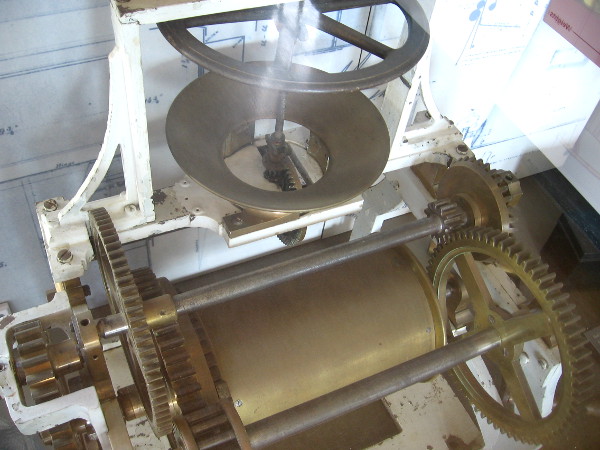 This clockwork of gears slowly turned the light above.