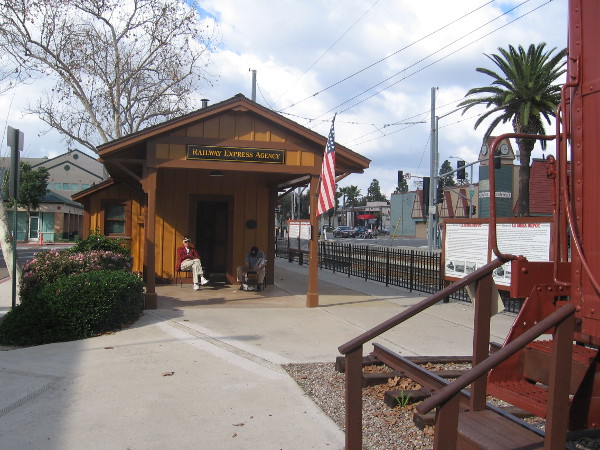 The small La Mesa depot sits near tracks now used by the San Diego Trolley Orange Line.