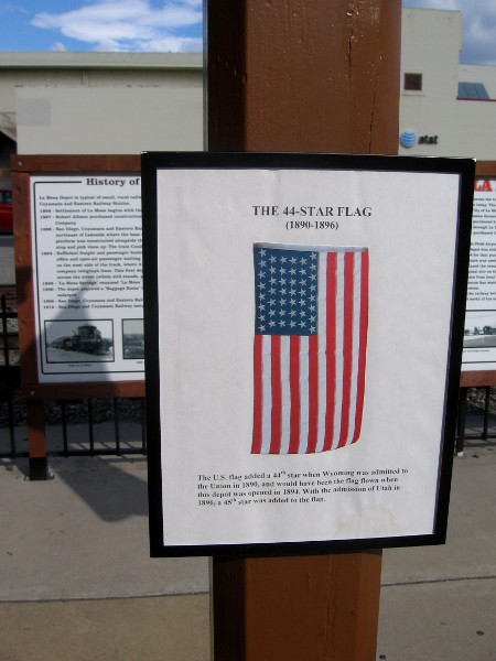 The depot opened in 1894, and this 44-star flag would've flown above it.