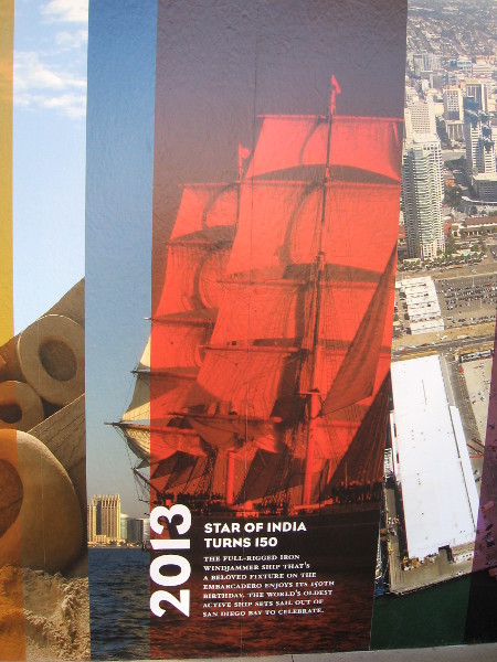 2013: San Diego's historic Star of India tall ship turns 150 years old.