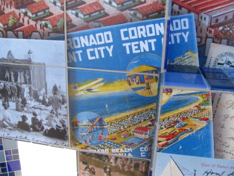Postcard image shows layout of Coronado's Tent City.