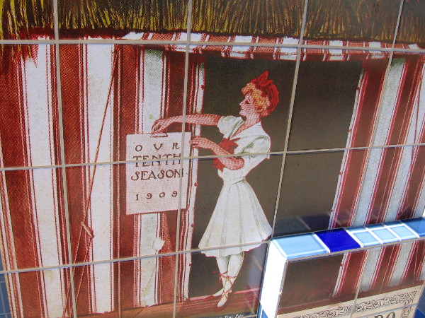 Lady hangs sign on tent: Our Tenth Season 1909