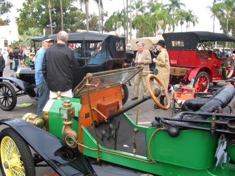 Colorful Ford is painted orange and green. Awesome!