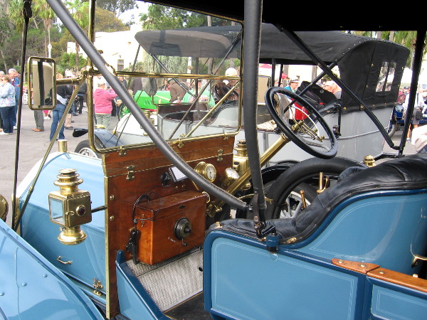 Many of these beautiful old cars contain wood, brass and leather.
