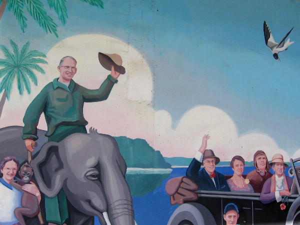 The lively Cruise Ship Terminal mural includes an elephant!