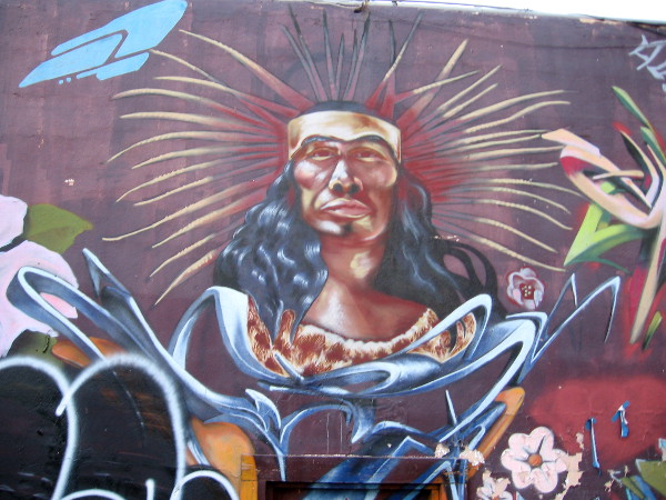 A great face on a striking example of street art in San Diego.