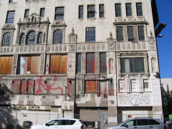 California Theatre marquee used to be seen on this old, abandoned building.
