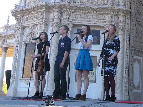 The von Trapp family sings live on stage at San Diego's Spreckels Organ Pavilion.