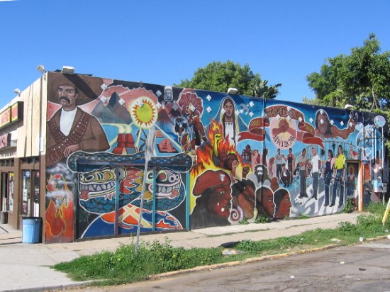 Sherman Heights residents painted this wall in 1980, with help from local artist Mario Torero.