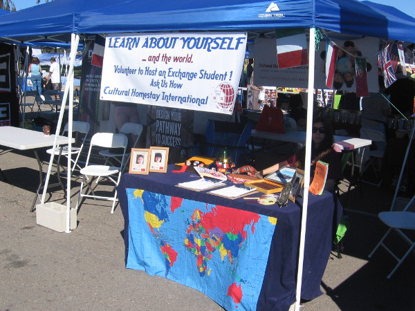 One of many interesting booths. This one encourages hosting exchange students.