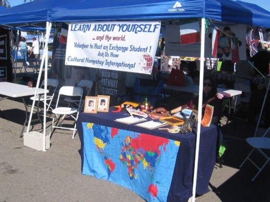 One of many interesting booths. This one encourages hosting exchange students.