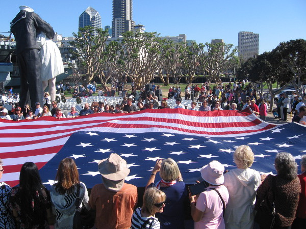 The Stars and Stripes is displayed on the Greatest Generation Walk.