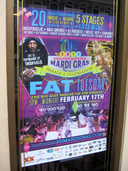 Mardi Gras poster features Snoopadelic (Snoop Dogg).