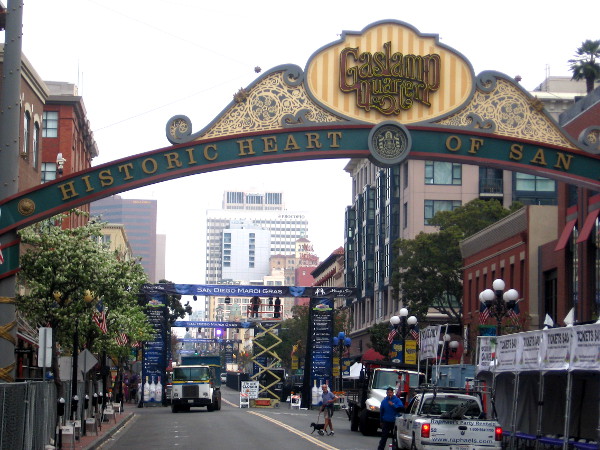 Looking north along Fifth Avenue, where people will celebrate Mardi Gras in San Diego.
