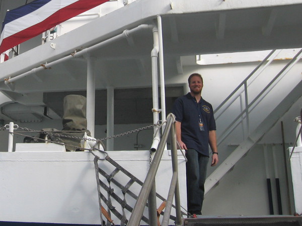 One of many friendly, helpful people who've served on the history-making ship.