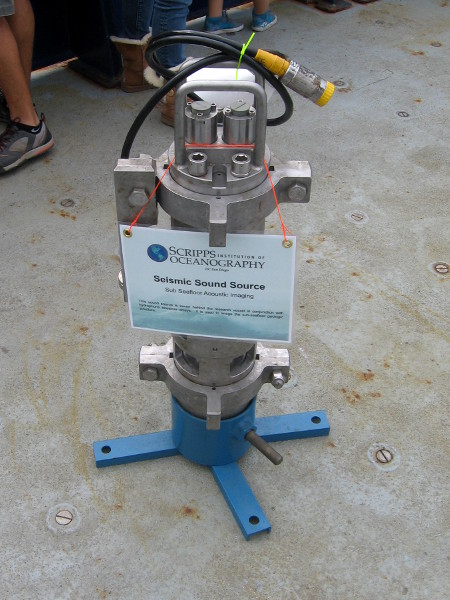 Seismic Sound Source for sub seafloor acoustic imaging. Towed behind research vessel in conjunction with hydrophone streamer arrays to image the sub-seafloor geologic structure.