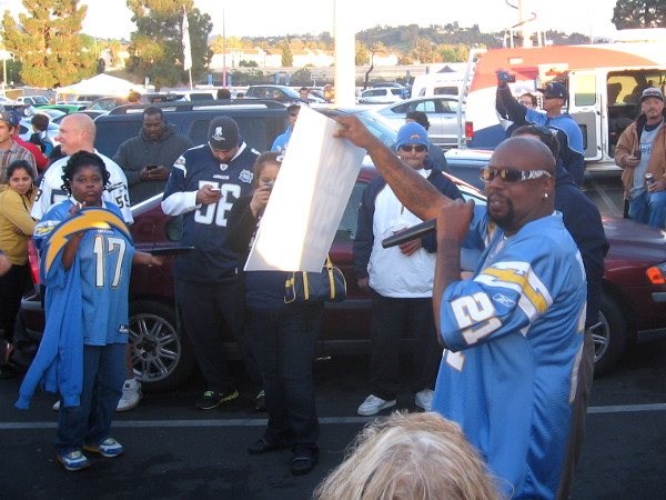 Rapper helped the passionate crowd chant Save Our Bolts for multiple live news cameras.