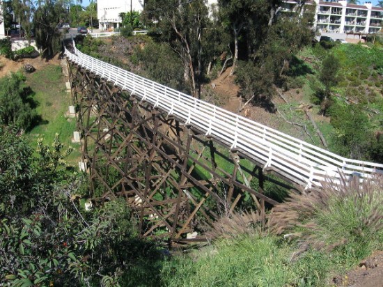 View of the Quince Street Trestle from a spot on Fourth Avenue.