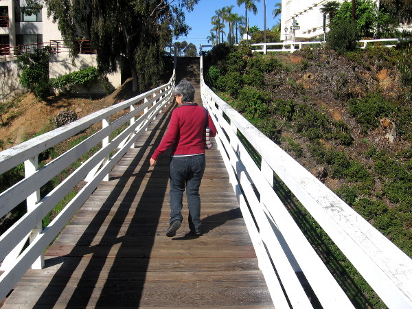 Walking across the very cool historic trestle on Bankers Hill.