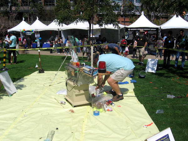 This guy uses electromagnetism to launch cans skyward and splatter cucumbers!