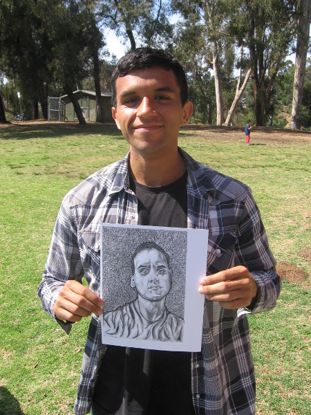 A smile and unique self-portrait by Alexander.