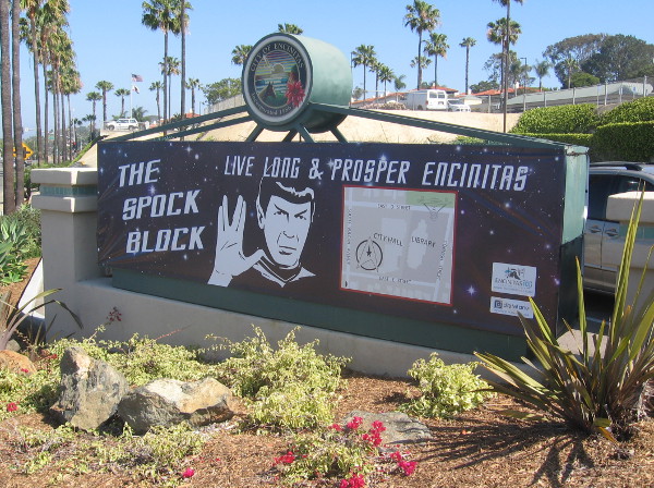The Spock Block celebration centered upon Encinitas City Hall on Vulcan Avenue.