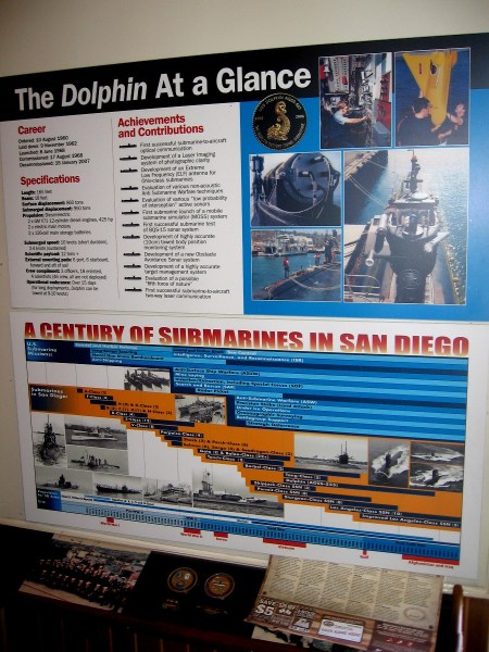 Second display contains info about the sub's design and it's numerous historic achievements.