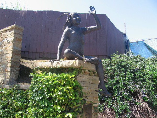 Heading down PCH. Sculpture on street side is titled Encinitas Child, by artist Manuelita Brown.