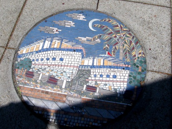 The S.S. Encinitas and S.S. Moonlight are docked on this sidewalk!