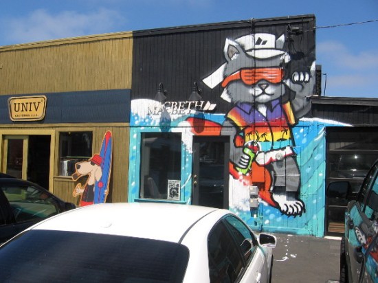 Cool street art on side of business just off Pacific Coast Highway.