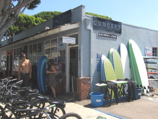 Bikes and surfboards are abundant in sunny Encinitas.