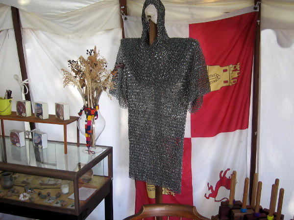 A small museum and gift shop includes many interesting sights, including a shirt of chainmail and flag of the Spanish Empire.