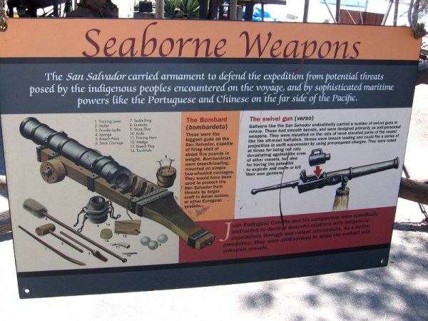 The San Salvador carried armament to defend the expedition from potential threats. The cannon-like bombard and swivel gun could be fired from the deck.