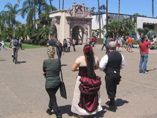 Some people dressed for the occasion enjoying the warm San Diego sunshine.