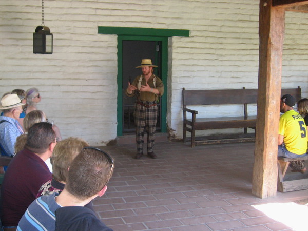 Friendly volunteer tour guide sums up San Diego's early history at end of a fascinating one hour tour.
