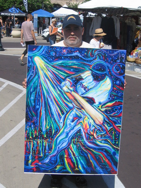 A super cool painting of Mr. Padre, Tony Gwynn, created by artist Michael Rosenblatt.