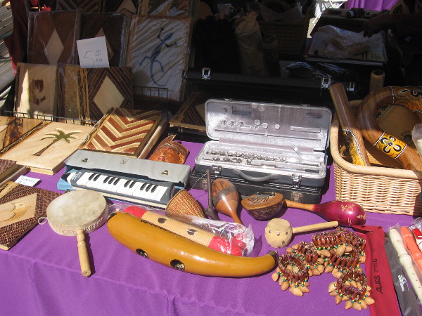 Lots of hand-crafted musical instruments were for sale.