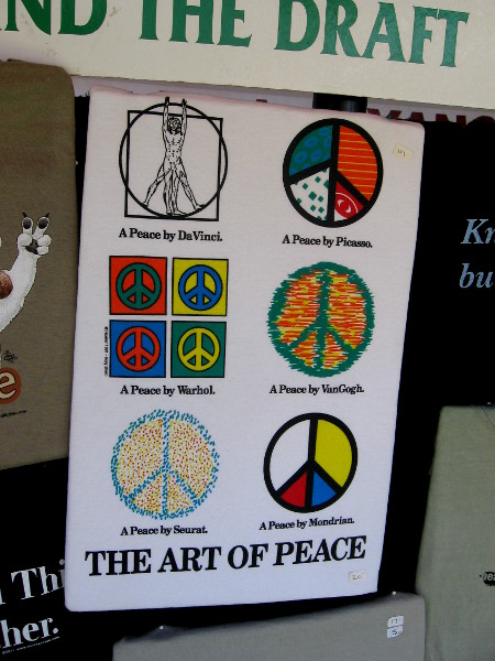 The art of peace by Da Vinci, Warhol, Picasso and other famous artists.