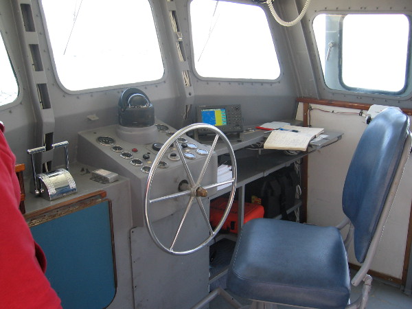 After docking, I get a quick pic of the Mark ll Swift Boat's small pilot house.
