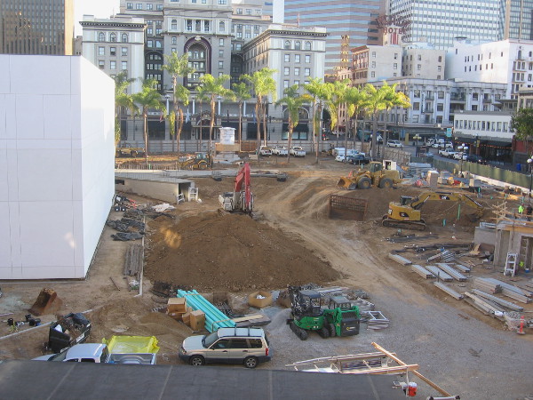 A good wide view of construction underway. This public space will be a major addition to downtown San Diego.