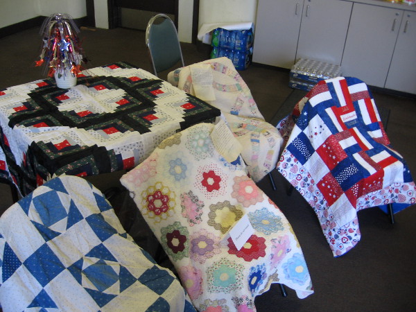 Some beautiful quilts were out for visitors to admire.