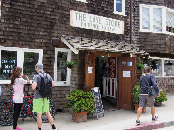 A man-made tunnel inside the Cave Store leads from the gift shop to the Sunny Jim Sea Cave.