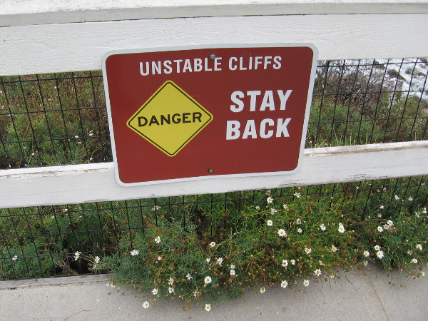 The cliffs of La Jolla are made of unstable sandstone, which occasionally crumbles into the ocean.