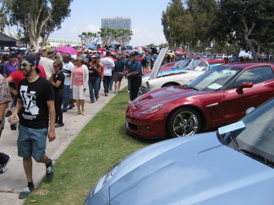 People at the annual Plastic Fantastic check out cars of the North County Corvette Club.