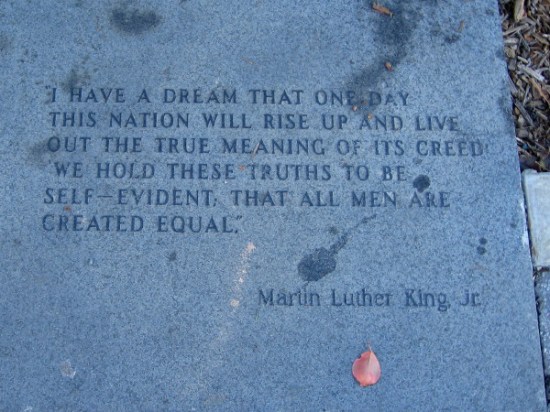 I have a dream that one day this nation will rise up and live out the true meaning of its creed We hold these truths to be self-evident, that all men are created equal.