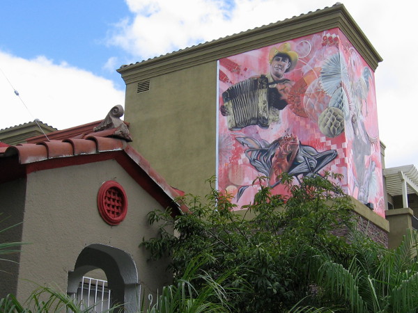 This very cool mural caught my eye as I walked down the street. It's on Logan Avenue, one block from National Avenue.