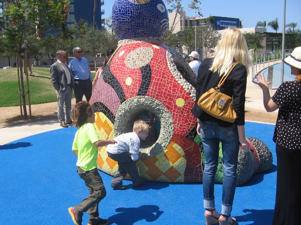 Children delight in a fun work of art unveiled today on San Diego's beautiful waterfront!