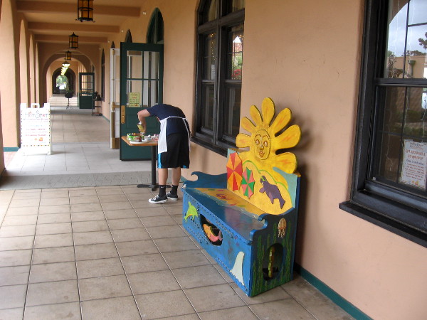 Photo of creative guy working near The Hot Spot walk-in art studio at Barracks 14.